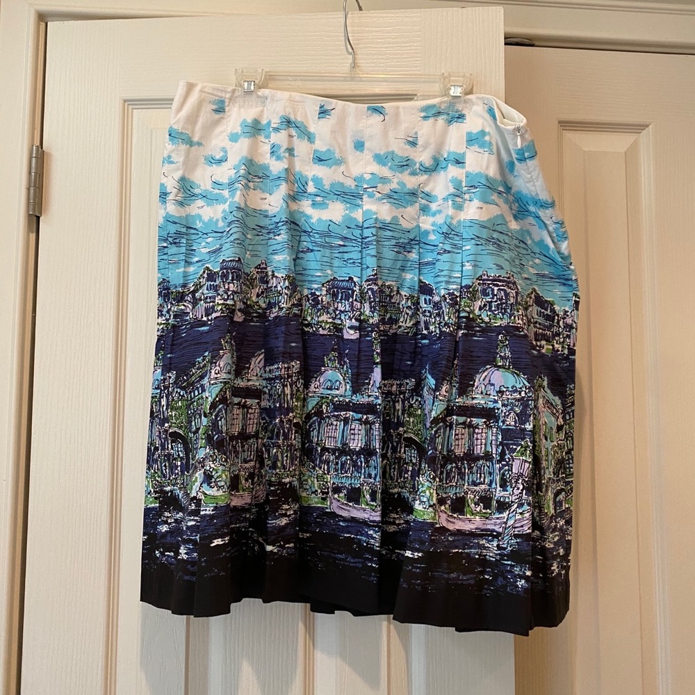 NWT Talbots zip skirt with Venice scene